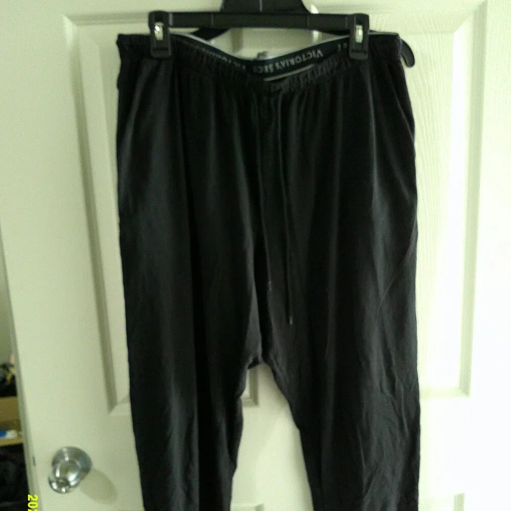 VICTORIA SECRET | Rhinestone Graphic Cotton PJ Set | BLACK | LARGE